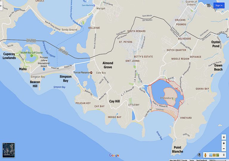 Map of SXM areas - Island Dreams Realty St Maartin Real Estate