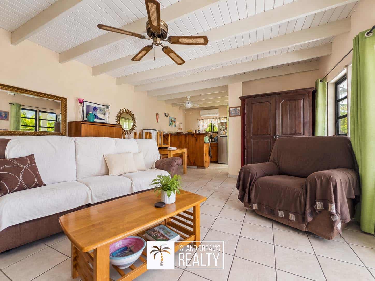 Living room — REDUCED! Two Bedroom Freestanding Home + Office & Apartment – Belair, Little Bay